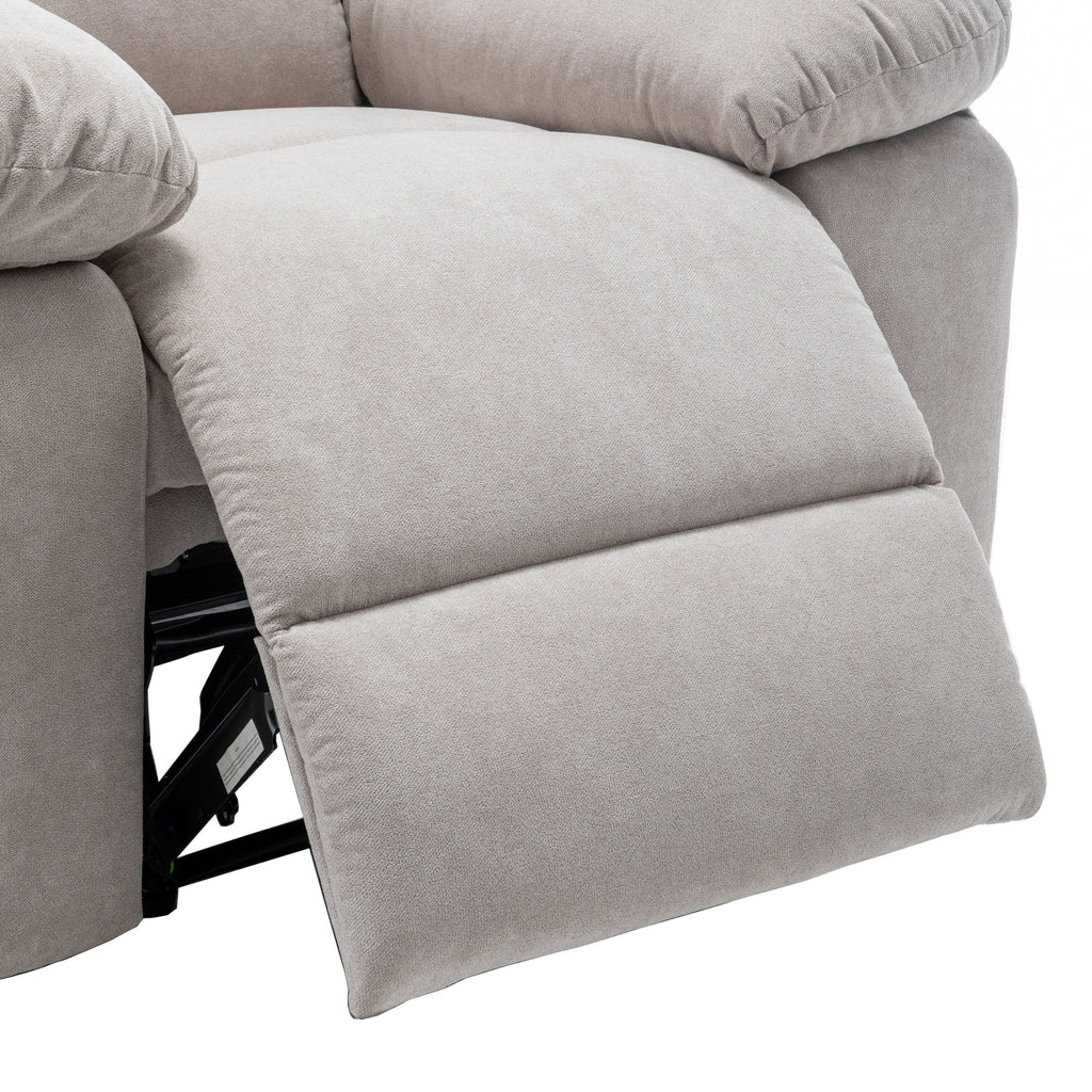 Fauteuil inclinable électrique en velours avec système de massage et de chauffage