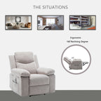 Fauteuil inclinable électrique en velours avec système de massage et de chauffage