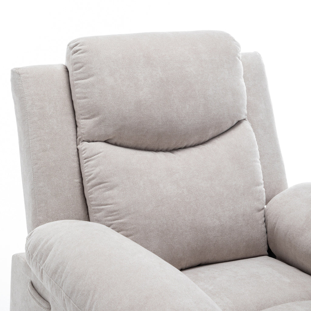 Fauteuil inclinable électrique en velours avec système de massage et de chauffage
