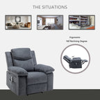 Fauteuil inclinable électrique en velours avec système de massage et de chauffage