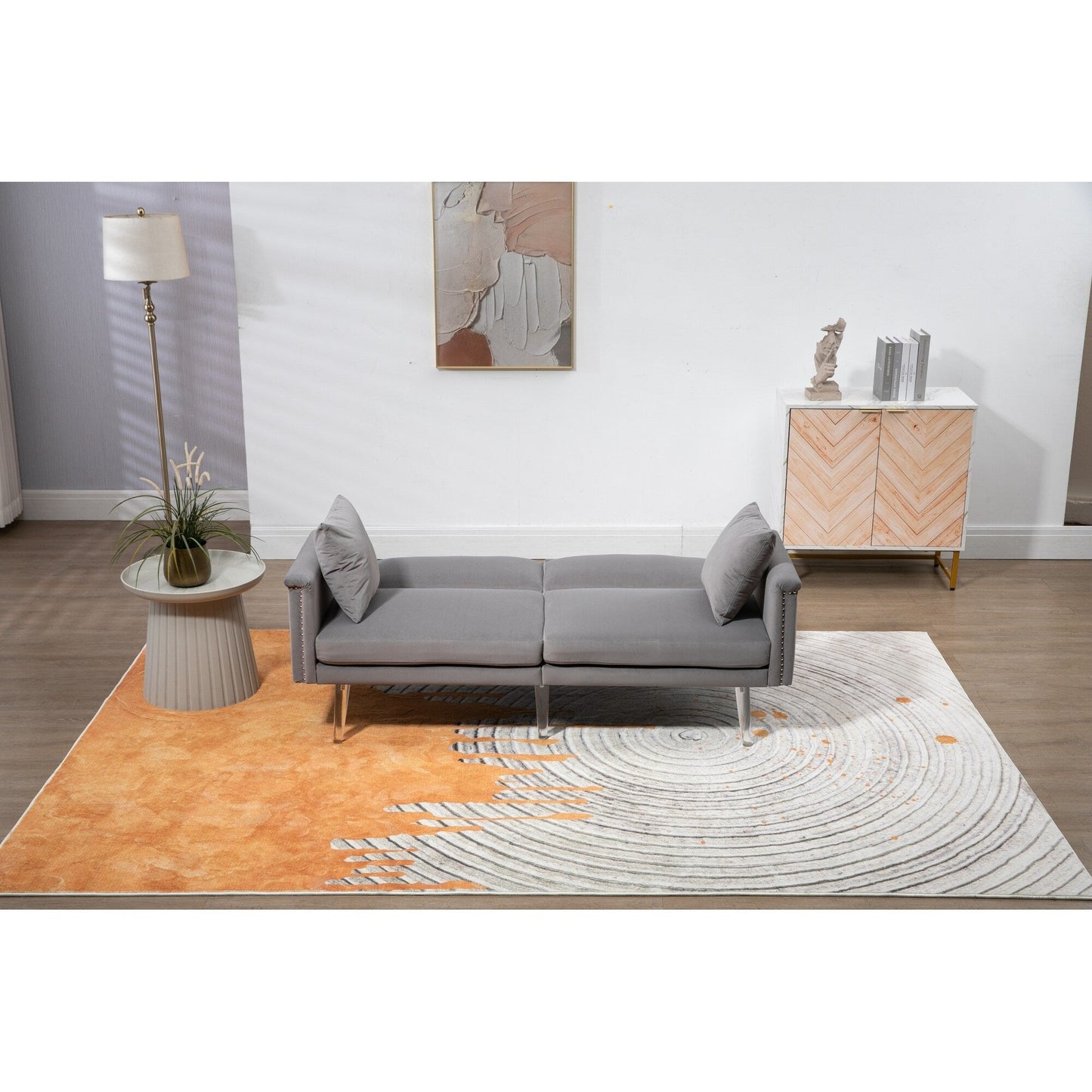 Canapé-lit en velours avec pieds en acrylique