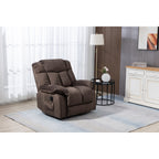 Fauteuil inclinable électrique rembourré en velours pour personnes âgées avec télécommande et poches de rangement latérales