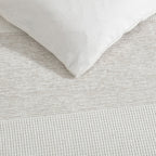 Parure de couette Vera Wang en chenille gaufrée beige à rayures