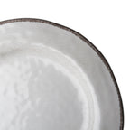 Ensemble de 4 assiettes de table en mélamine solide émaillée craquelée Veranda de 10,75 po, lavables au lave-vaisselle, pour l'intérieur et l'extérieur, couleur ivoire