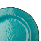 Ensemble de 4 assiettes de table en mélamine émaillée craquelée Veranda de 10,75 po, lavables au lave-vaisselle, pour l'intérieur et l'extérieur, bleu