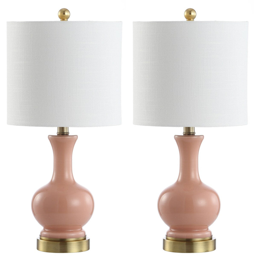Lampe de table à LED Vermont 22 en verre/métal, blanche (lot de 2) par JONATHAN Y