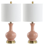 Lampe de table à LED Vermont 22 en verre/métal, blanche (lot de 2) par JONATHAN Y