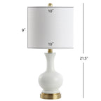 Lampe de table à LED Vermont 22 en verre/métal, blanche (lot de 2) par JONATHAN Y