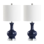 Lampe de table à LED Vermont 22 en verre/métal, blanche (lot de 2) par JONATHAN Y