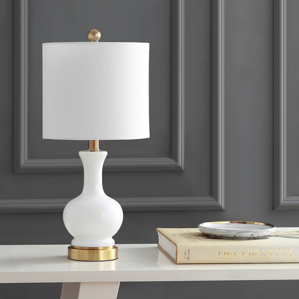 Lampe de table à LED Vermont 22 en verre/métal, blanche (lot de 2) par JONATHAN Y