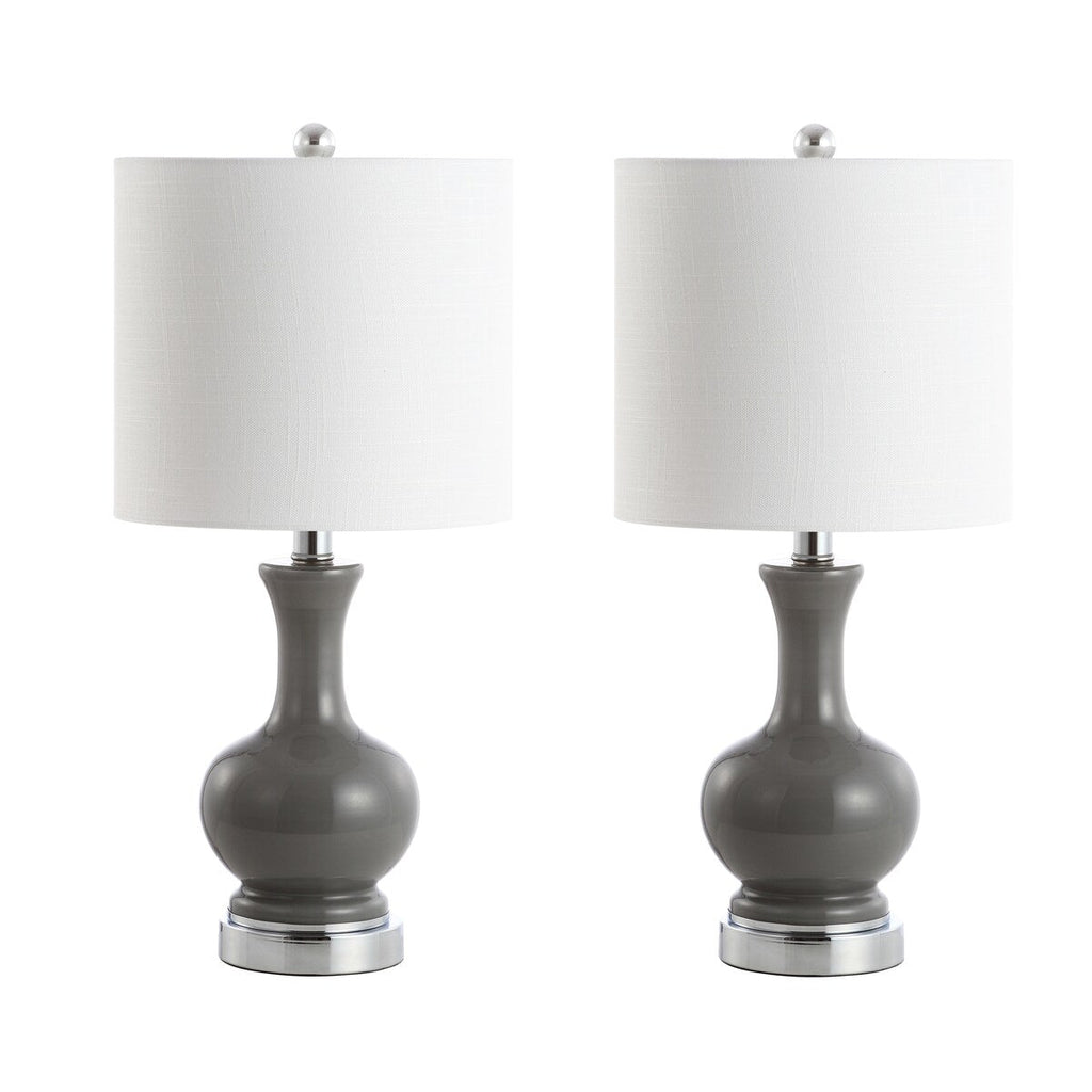 Lampe de table à LED Vermont 22 en verre/métal, blanche (lot de 2) par JONATHAN Y