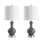 Lampe de table à LED Vermont 22 en verre/métal, blanche (lot de 2) par JONATHAN Y