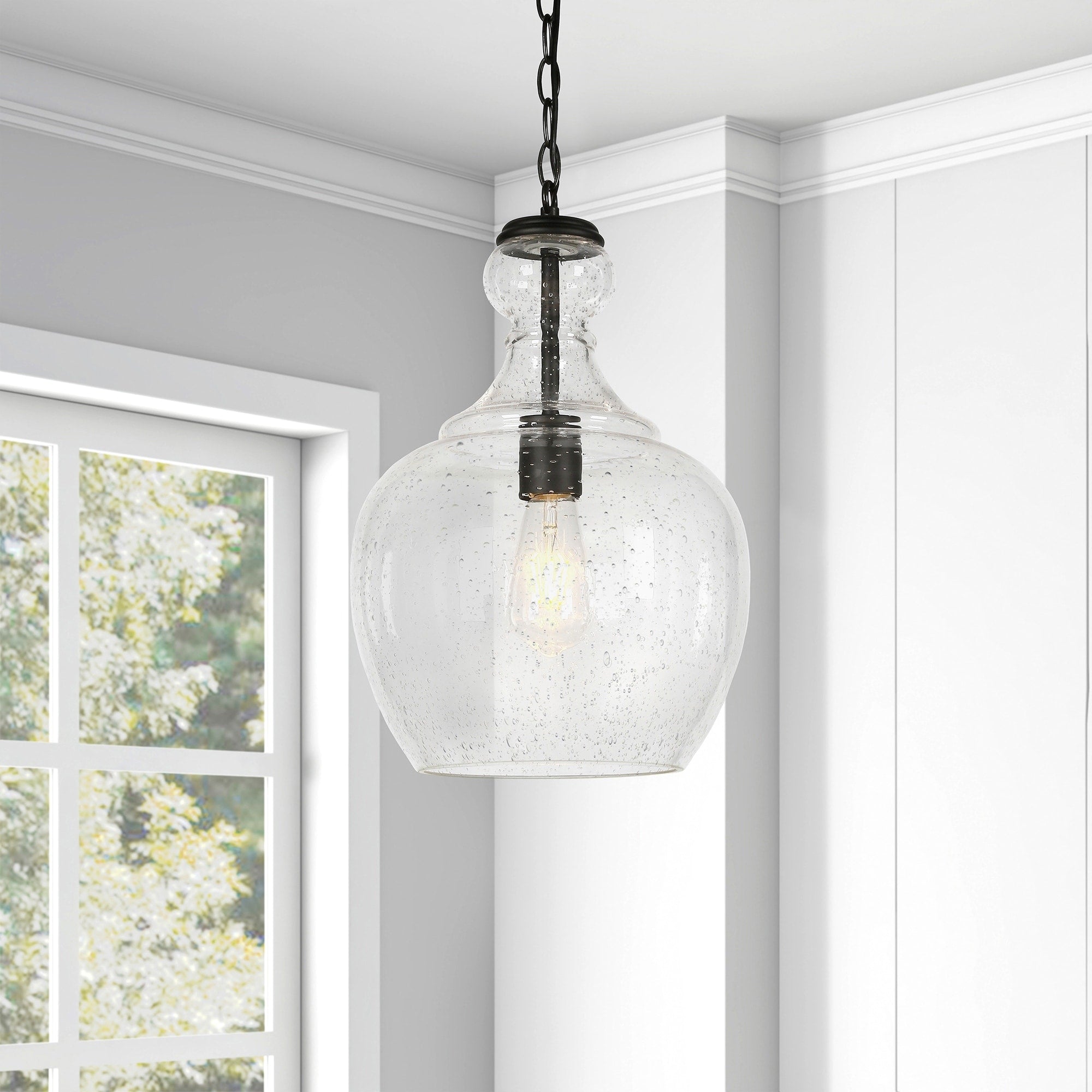 Suspension Verona 11 large avec abat-jour en verre - 11 large