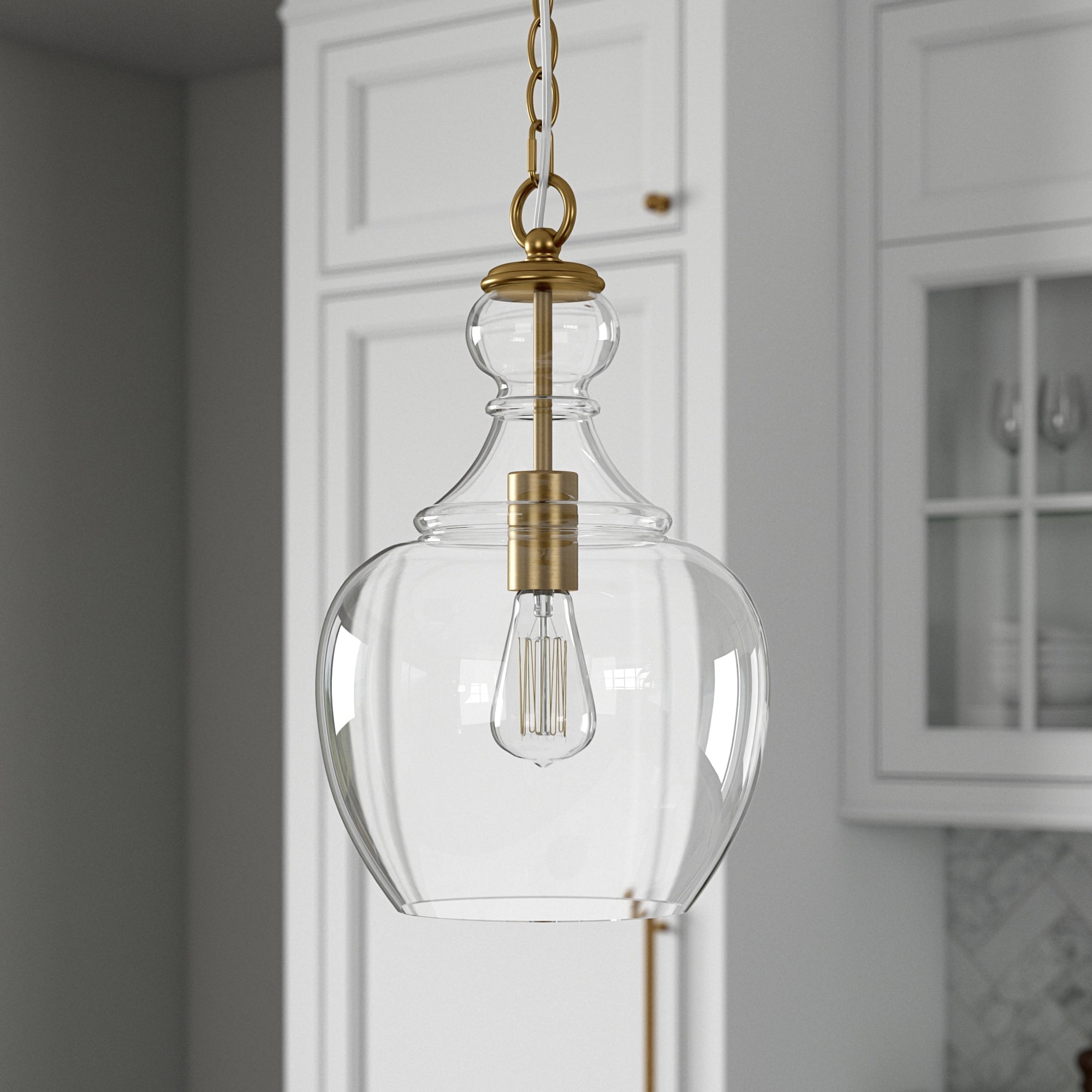 Suspension Verona 11 large avec abat-jour en verre - 11 large