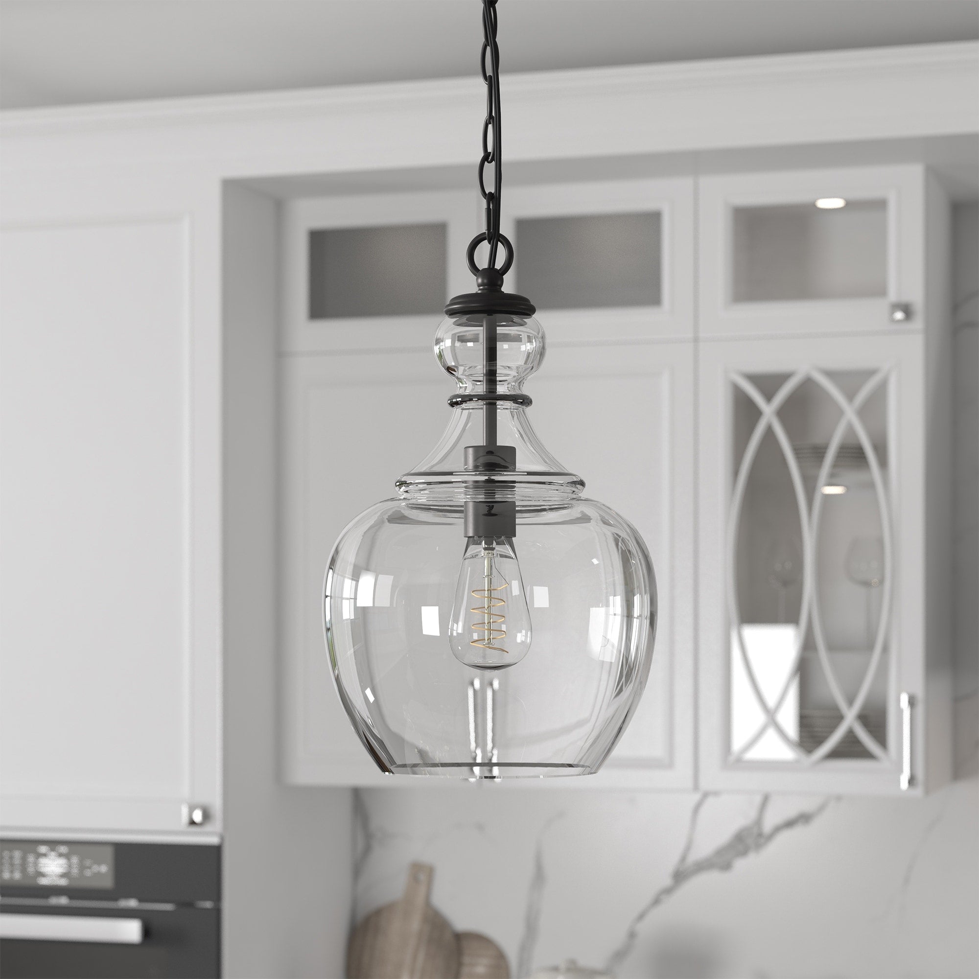 Suspension Verona 11 large avec abat-jour en verre - 11 large
