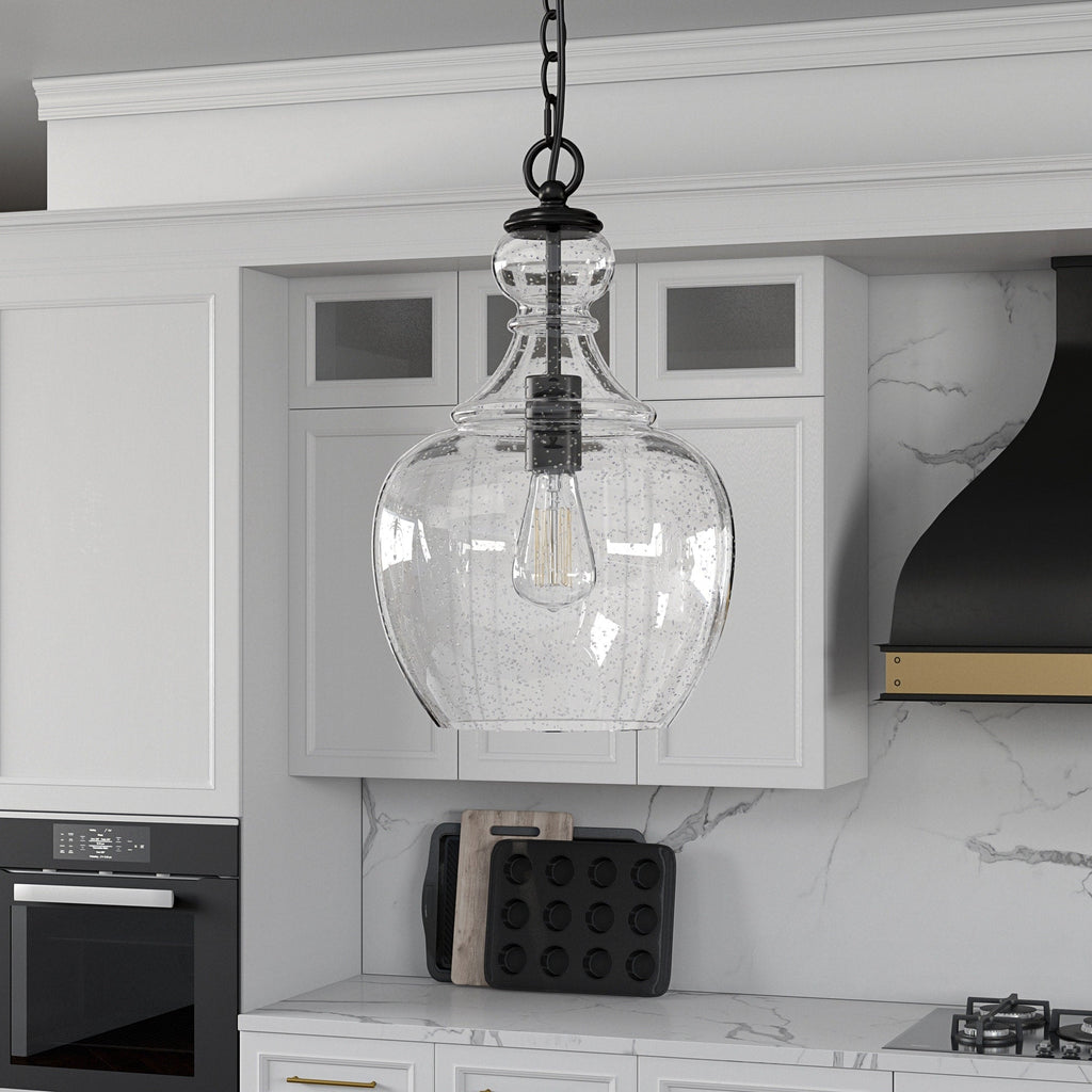 Suspension Verona 11 large avec abat-jour en verre - 11 large