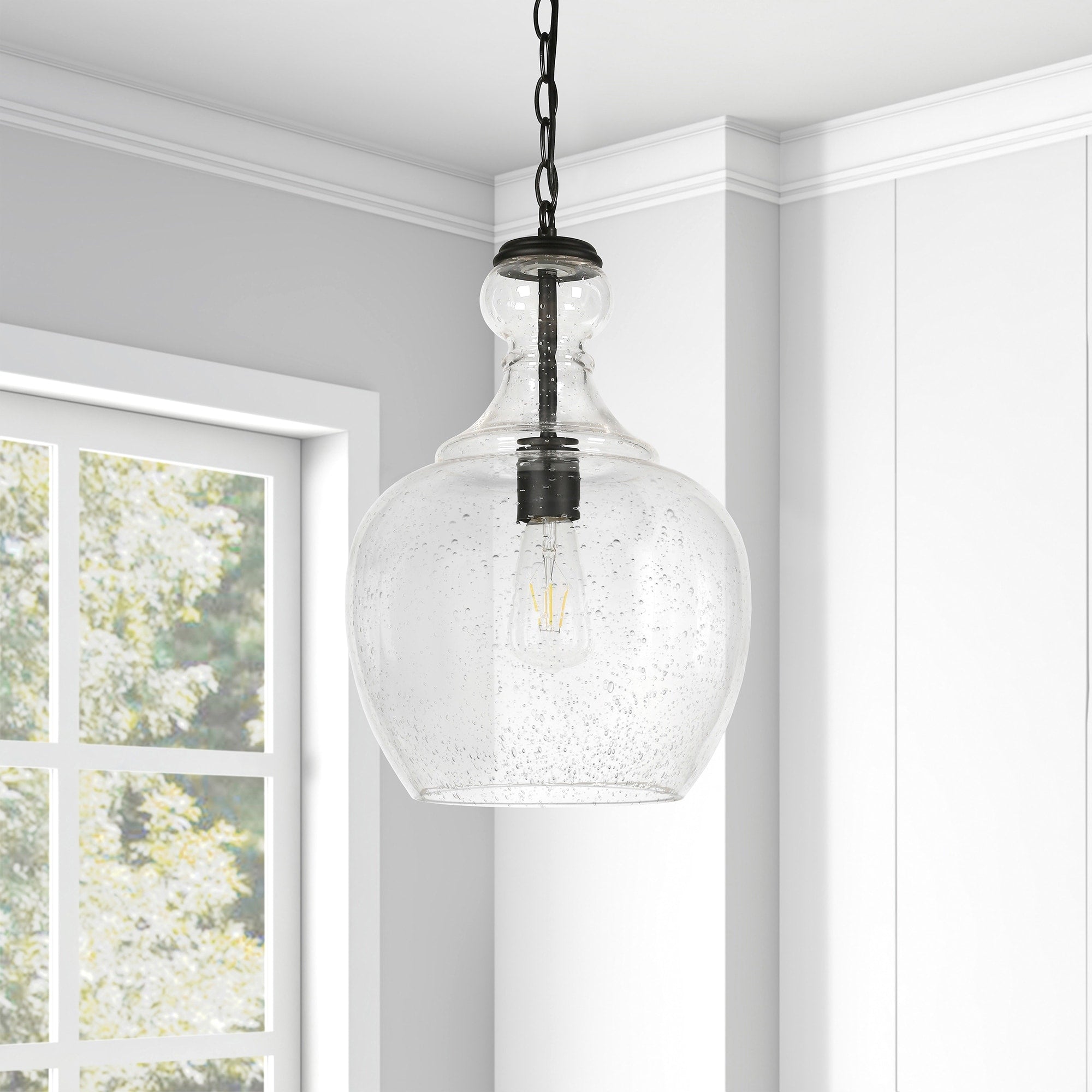 Suspension Verona 11 large avec abat-jour en verre - 11 large