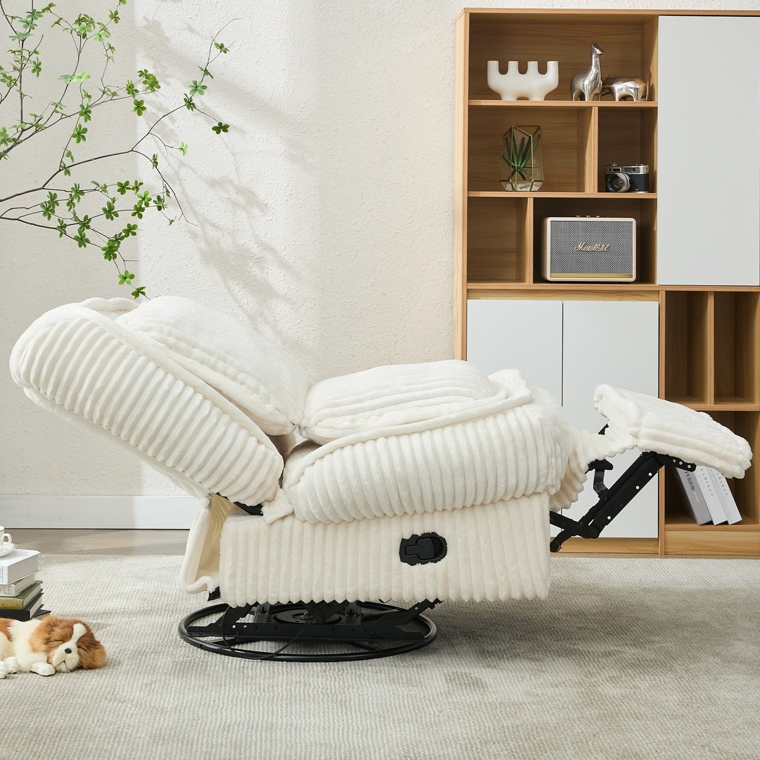 Canapé inclinable polyvalent en velours côtelé pour la détente et le confort