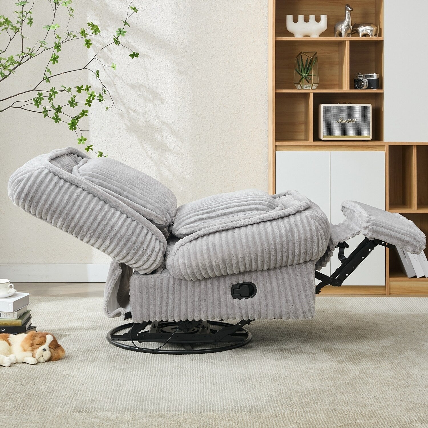 Canapé inclinable polyvalent en velours côtelé pour la détente et le confort