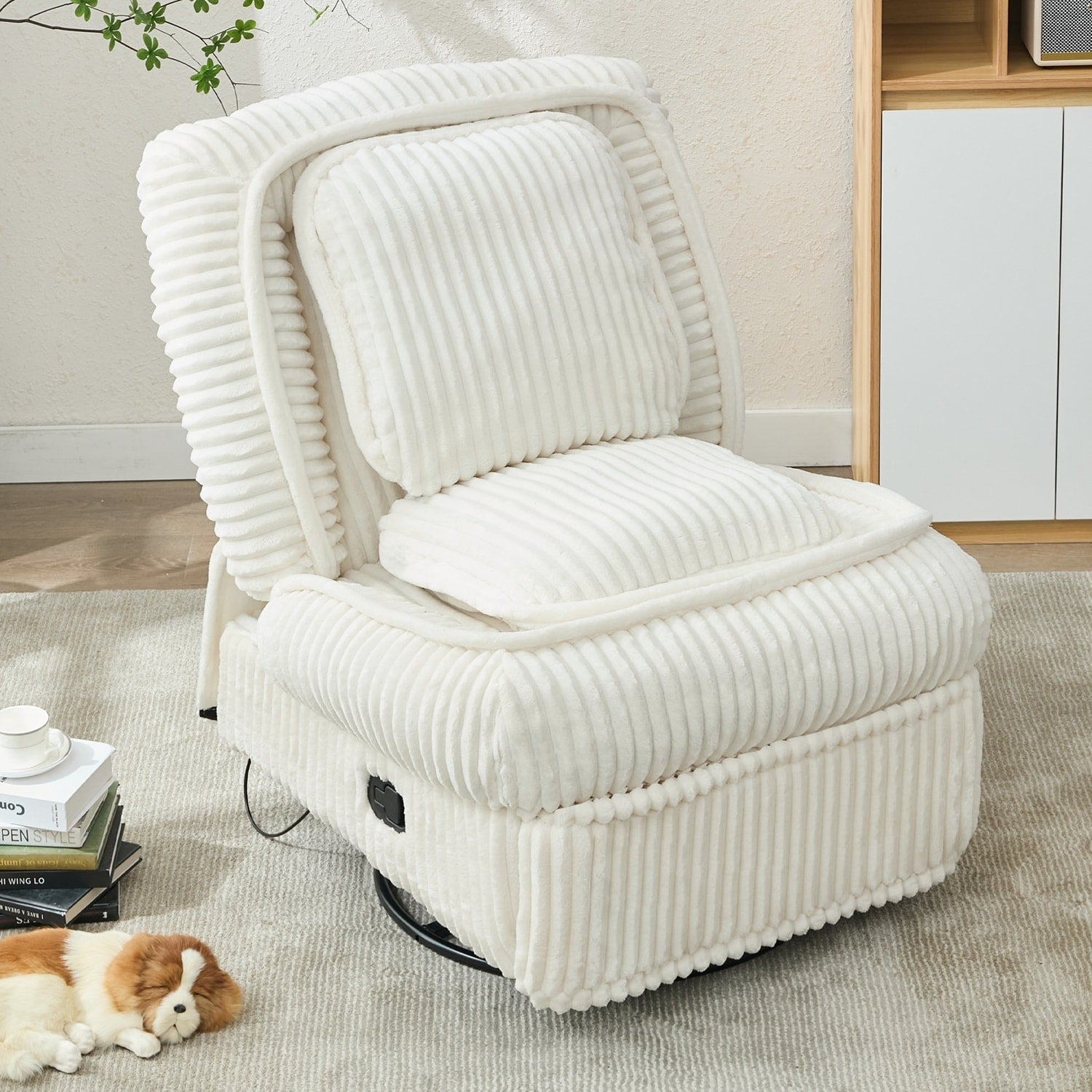 Canapé inclinable polyvalent en velours côtelé pour la détente et le confort