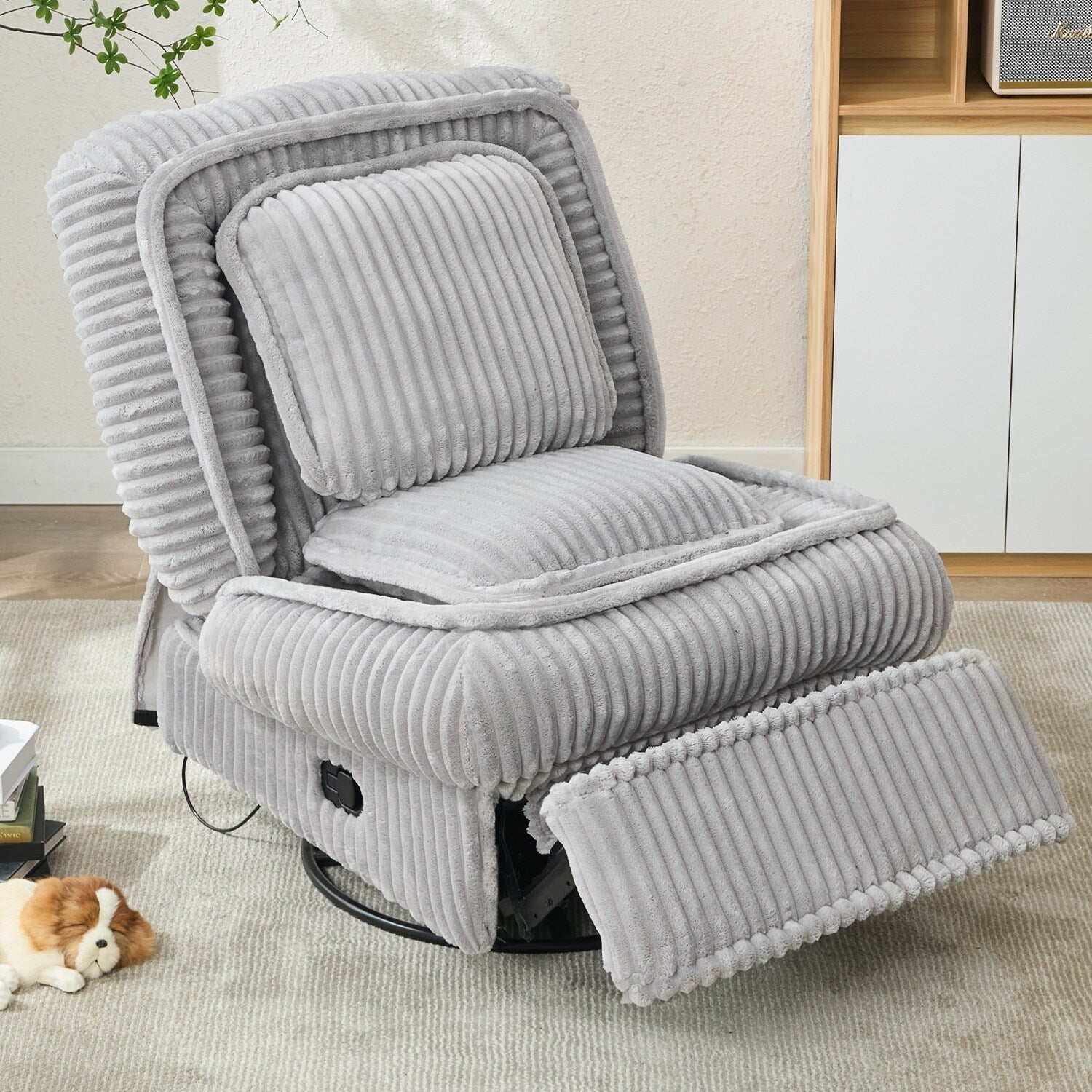 Canapé inclinable polyvalent en velours côtelé pour la détente et le confort