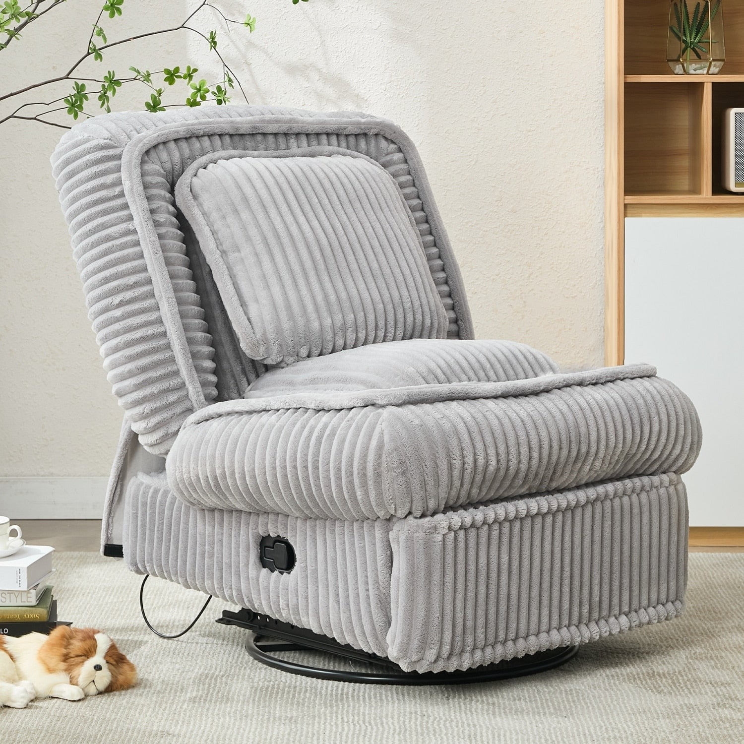 Canapé inclinable polyvalent en velours côtelé pour la détente et le confort