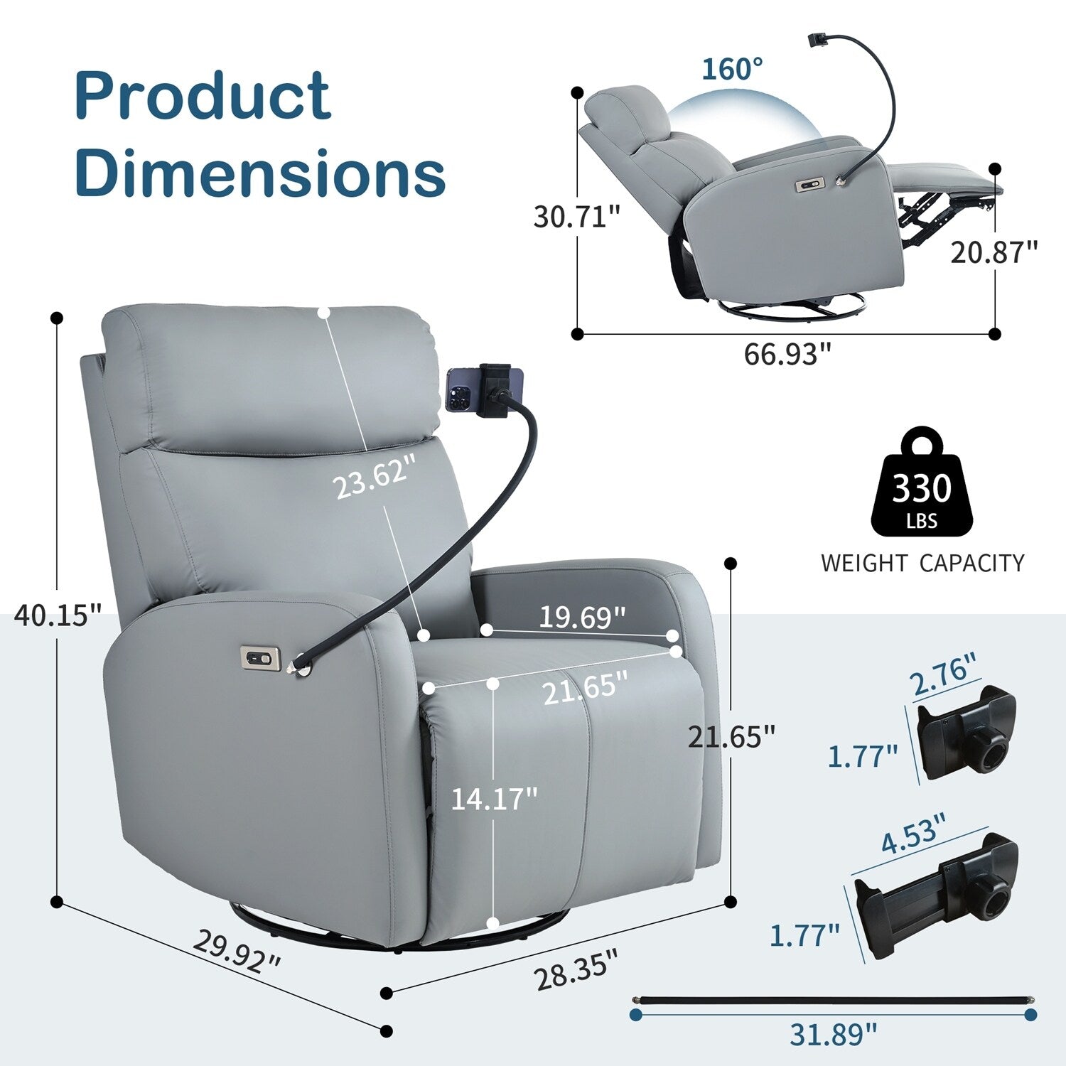 Fauteuil inclinable électrique polyvalent avec fonctions multiples