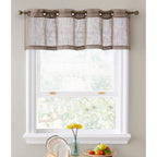 HLC.me Abbey Rideau semi-transparent texturé en imitation lin à œillets pour petites fenêtres, chambre et salle de bain