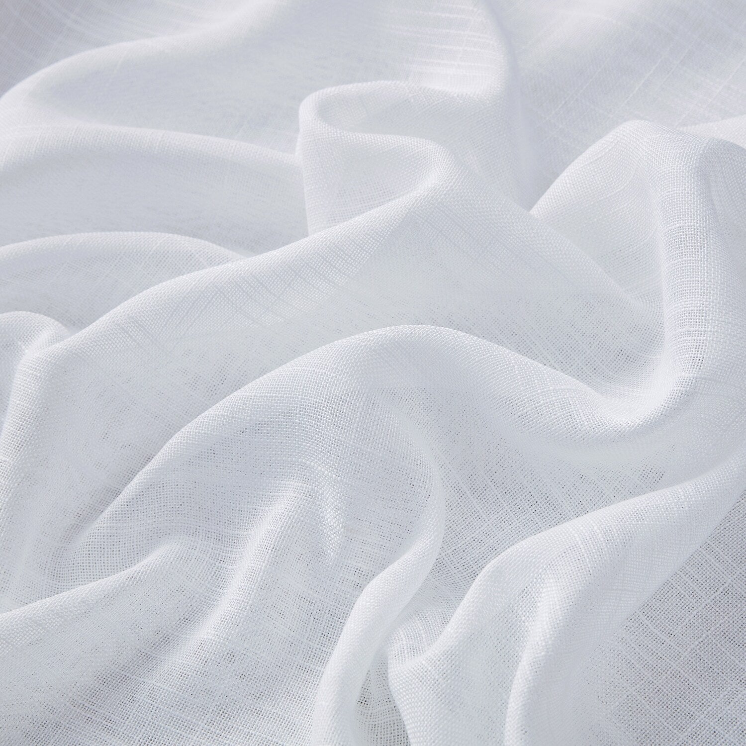 HLC.me Abbey Rideau semi-transparent texturé en imitation lin à œillets pour petites fenêtres, chambre et salle de bain