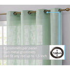 HLC.me Abbey Rideaux semi-transparents texturés en imitation lin, filtrant la lumière et à œillets, paire