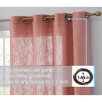 HLC.me Abbey Rideaux semi-transparents texturés en imitation lin, filtrant la lumière et à œillets, paire