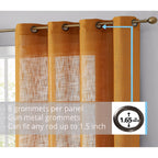 HLC.me Abbey Rideaux semi-transparents texturés en imitation lin, filtrant la lumière et à œillets, paire