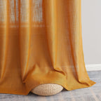 HLC.me Abbey Rideaux semi-transparents texturés en imitation lin, filtrant la lumière et à œillets, paire