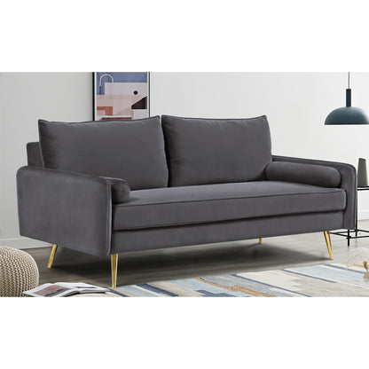 Canapé Villeda 70''W en polyester avec accoudoirs carrés