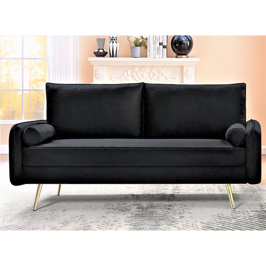 Canapé Villeda 70''W en polyester avec accoudoirs carrés