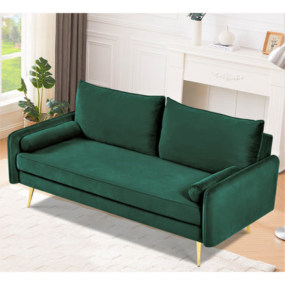 Canapé Villeda 70''W en polyester avec accoudoirs carrés