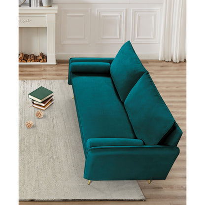Canapé Villeda 70''W en polyester avec accoudoirs carrés