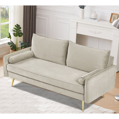 Canapé Villeda 70''W en polyester avec accoudoirs carrés