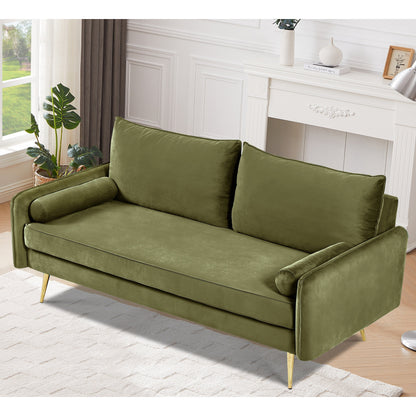 Canapé Villeda 70''W en polyester avec accoudoirs carrés