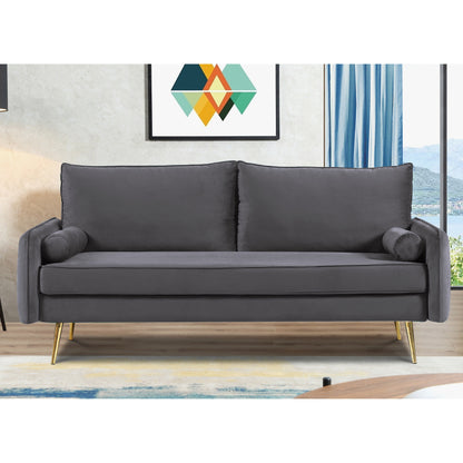 Canapé Villeda 70''W en polyester avec accoudoirs carrés