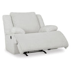 Fauteuil inclinable à bascule manuel Vincent, velours côtelé blanc, accoudoirs coussinés