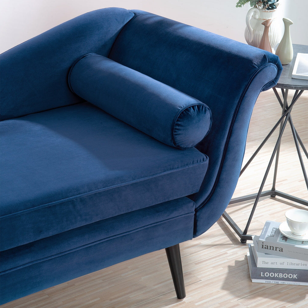 Chaise longue vintage avec accoudoirs en volutes par Christopher Knight Home