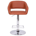 Tabouret de bar moderne rembourré à hauteur réglable avec dossier arrondi