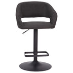 Tabouret de bar moderne rembourré à hauteur réglable avec dossier arrondi