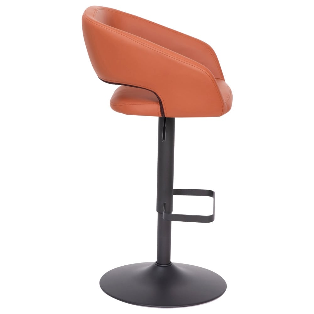 Tabouret de bar moderne rembourré à hauteur réglable avec dossier arrondi