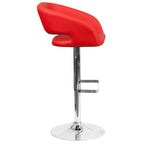 Tabouret de bar moderne rembourré à hauteur réglable avec dossier arrondi