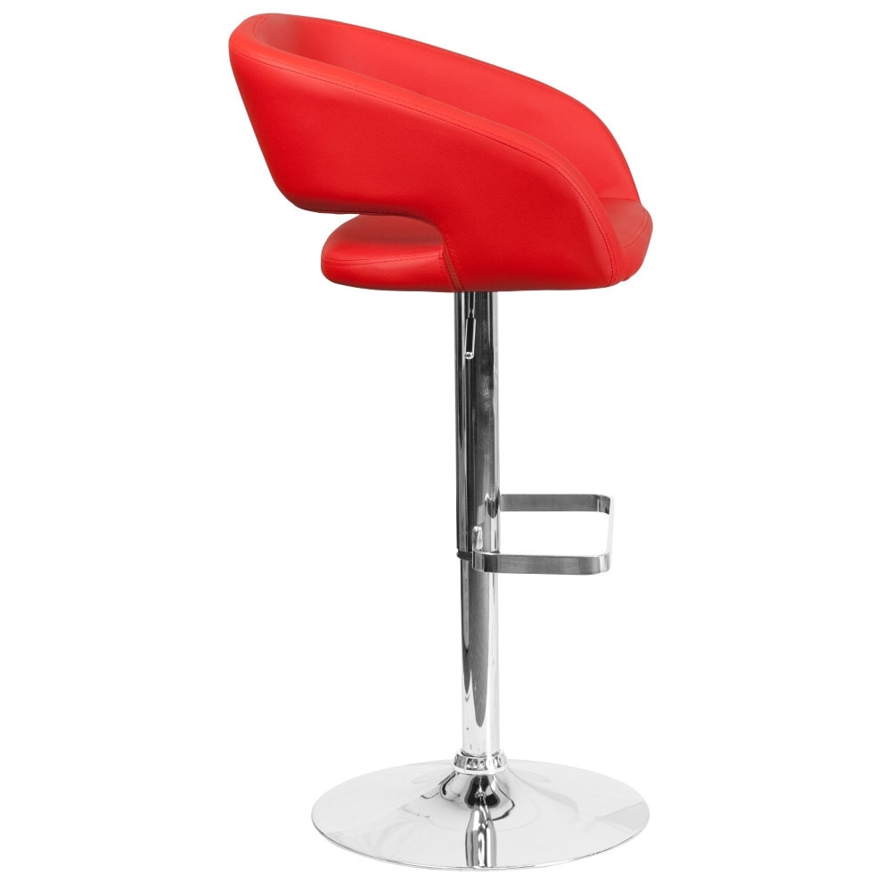 Tabouret de bar moderne rembourré à hauteur réglable avec dossier arrondi