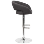 Tabouret de bar moderne rembourré à hauteur réglable avec dossier arrondi