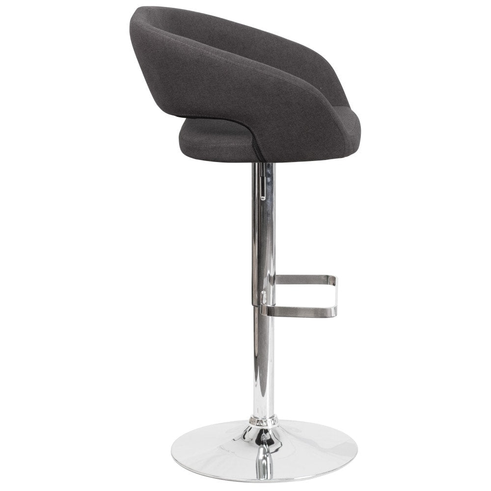 Tabouret de bar moderne rembourré à hauteur réglable avec dossier arrondi