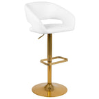 Tabouret de bar moderne rembourré à hauteur réglable avec dossier arrondi